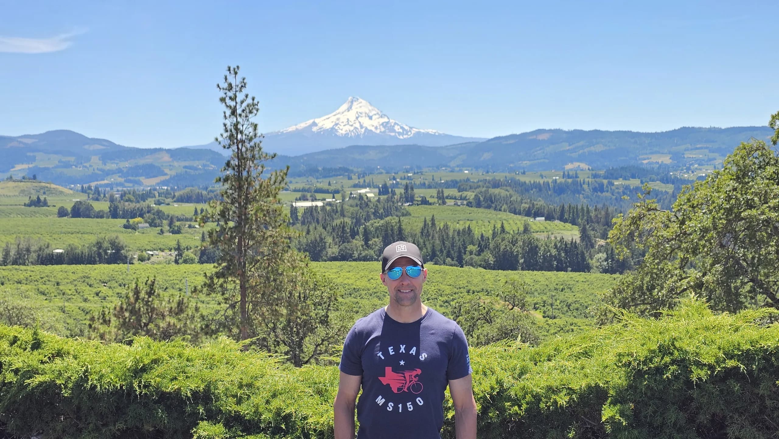 The Hood River valley below Mount Hood